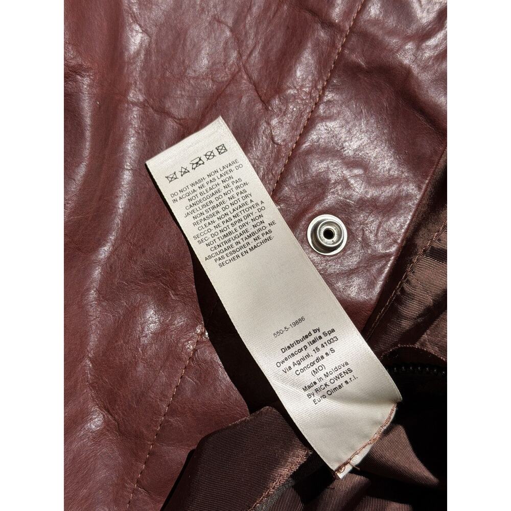 macassar snap button Leather Jacket - Picture 6 of 6